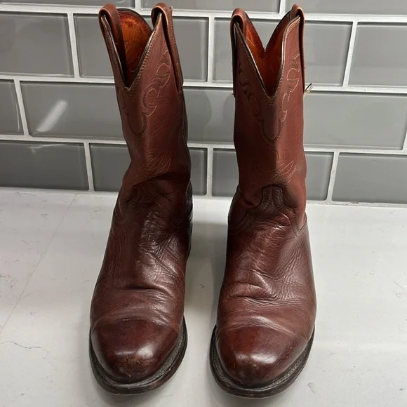Lucchese Mens 9 D Mad Goat Ropers‎ Western Cowboy Boot Womens 8.5 D Rodeo N8793